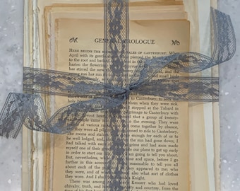 Pacchetto di pagine di libri vintage: cimeli di letteratura classica, carta per lavori creativi