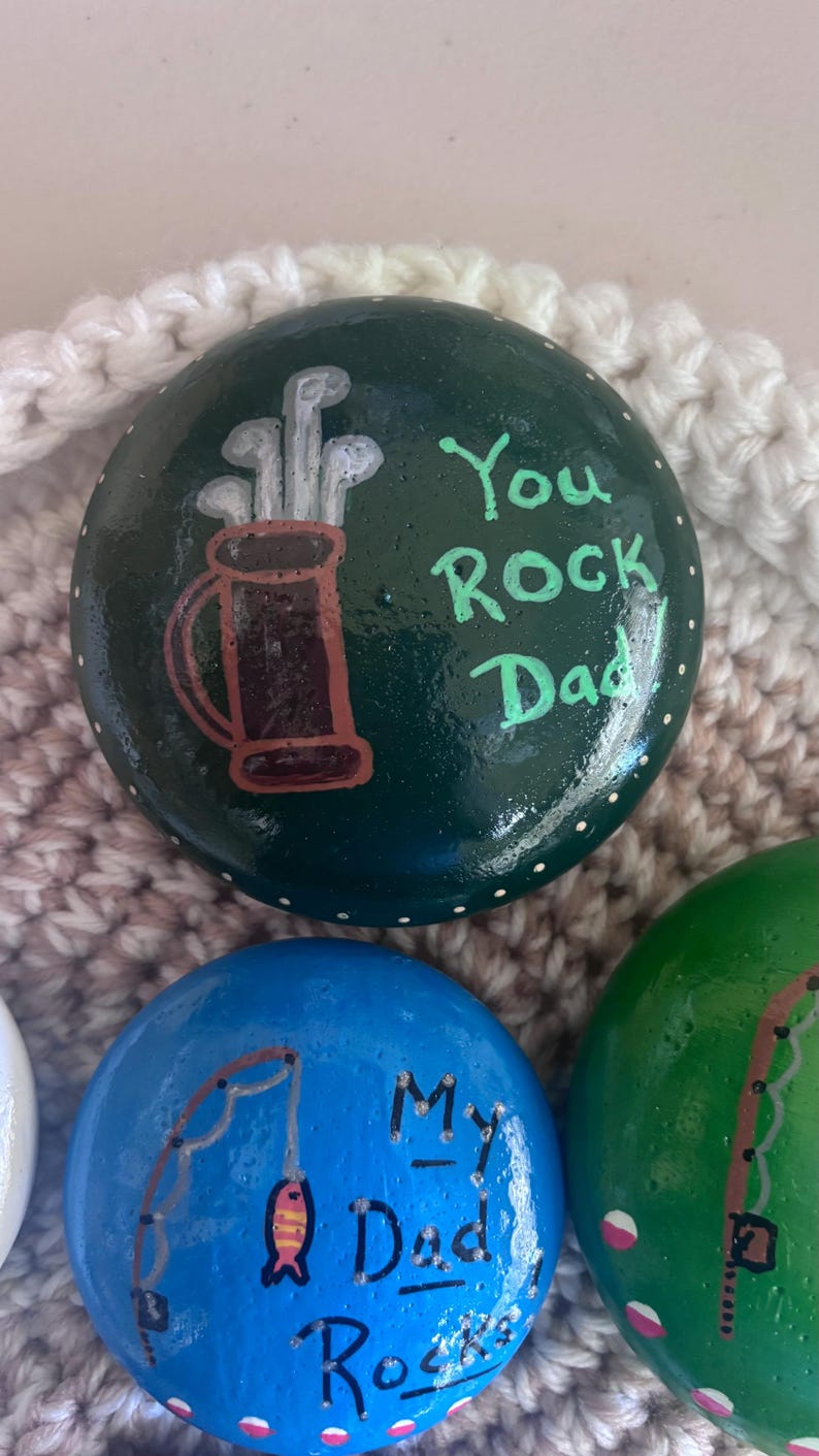 Golf Painted Rocks Hand Painted Floral Garden Rocks: Unique Outdoor Decor, Father’s Day ...