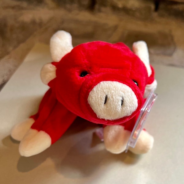 Snort the Bull, Chicago Bulls Beanie Baby, 4e génération, granulés PE