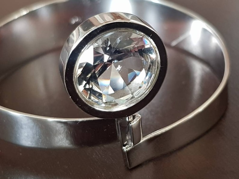 Bangle with rock crystal silver 835 like elis Kauppi