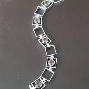 N.E.From Denmark sterling silver bracelet stamped with smoky quartz
