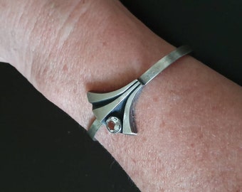 Ninex korut oy bangle sterling silver with rock crystal Finland similar to Karl Laine, kjp