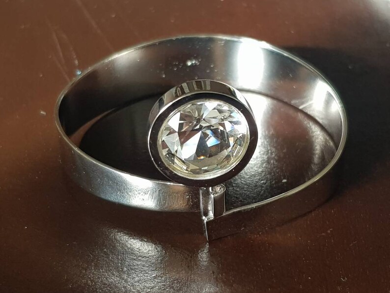 Bangle with rock crystal silver 835 like elis Kauppi