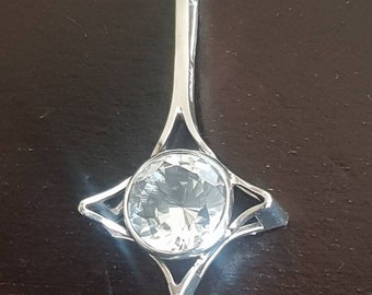 Colgante con cristal de roca en 830 salovaara de plata finlandia