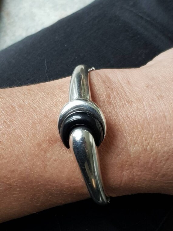 Bangle with rock crystal silver 835 like elis Kauppi