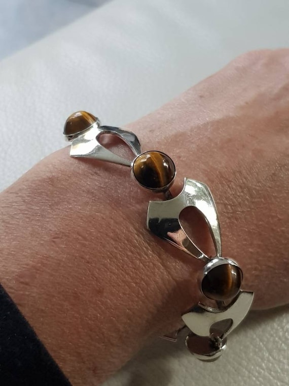 N.e.from Denmark Sterling Silver Bracelet Stamped With Tiger N.e.from Denmark Sterling Silver Bracelet Stamped With Tiger