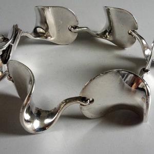 Alain duclos 1960&#39;s silver bracelet France 925 sterling modernist brutalist