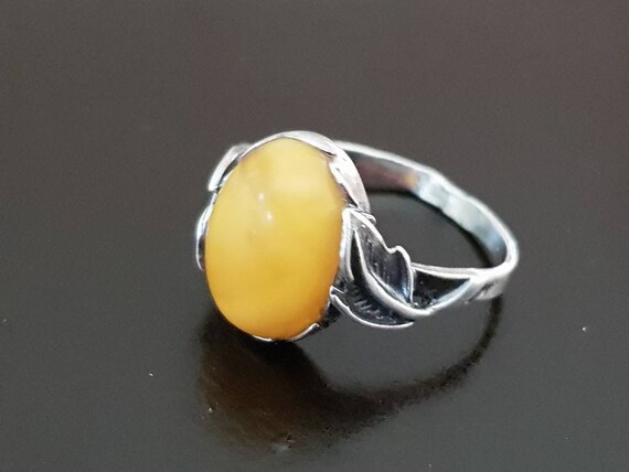 Butterscotch Bernstein Ring Sterling Silber Vintage Etsy