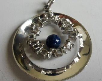 Vintage silber Anhänger Lapis Lazuli