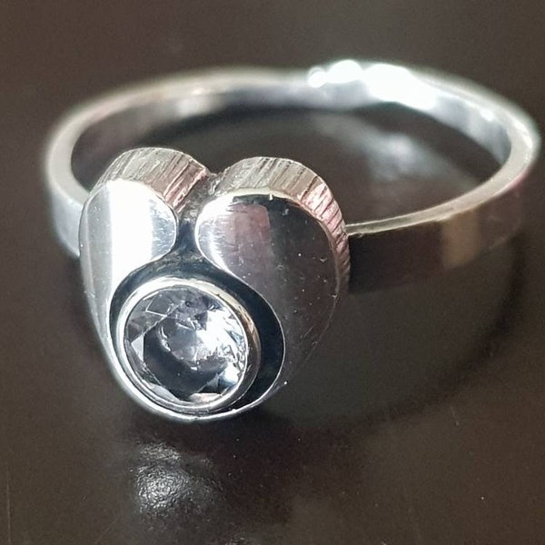 Karl Laine  Finnland Ring mit Bergkristall silber