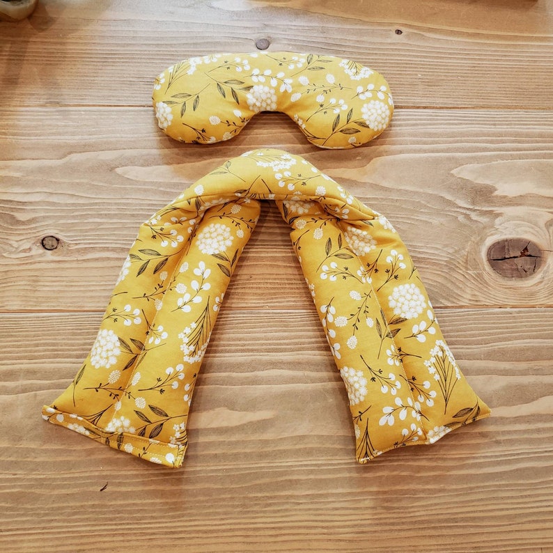 Gift Set Lavender Heating Pad Large Neck Wrap and Eye Pillow Etsy