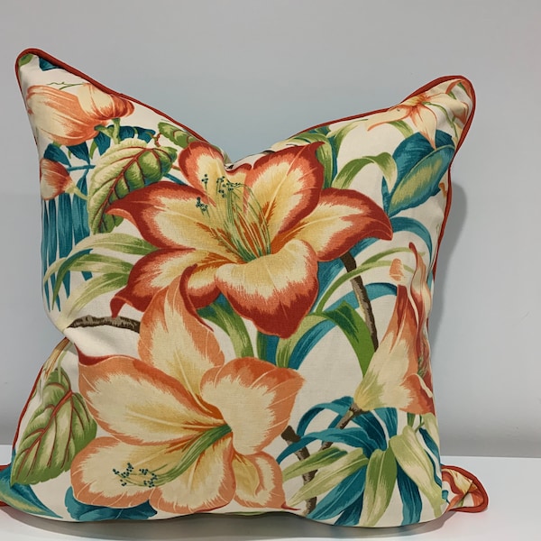 Teal and Orange Pillow Etsy