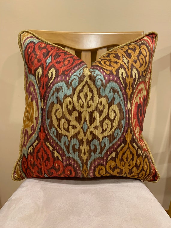 Bohemian Chic Jewel Toned Pillow Covers Blue Gold Red Etsy
