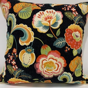 Green pillow cover, gold pillow cover, blue pillow cover, multicolor pillow covers, floral pillow covers, made in USA, 18x18, teal, yellow,