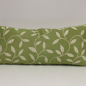 Green pillow covers, cream pillow covers, leaf print pillow covers, 12x26, ready to ship, handmade in USA, decorative pillows, throw pillows