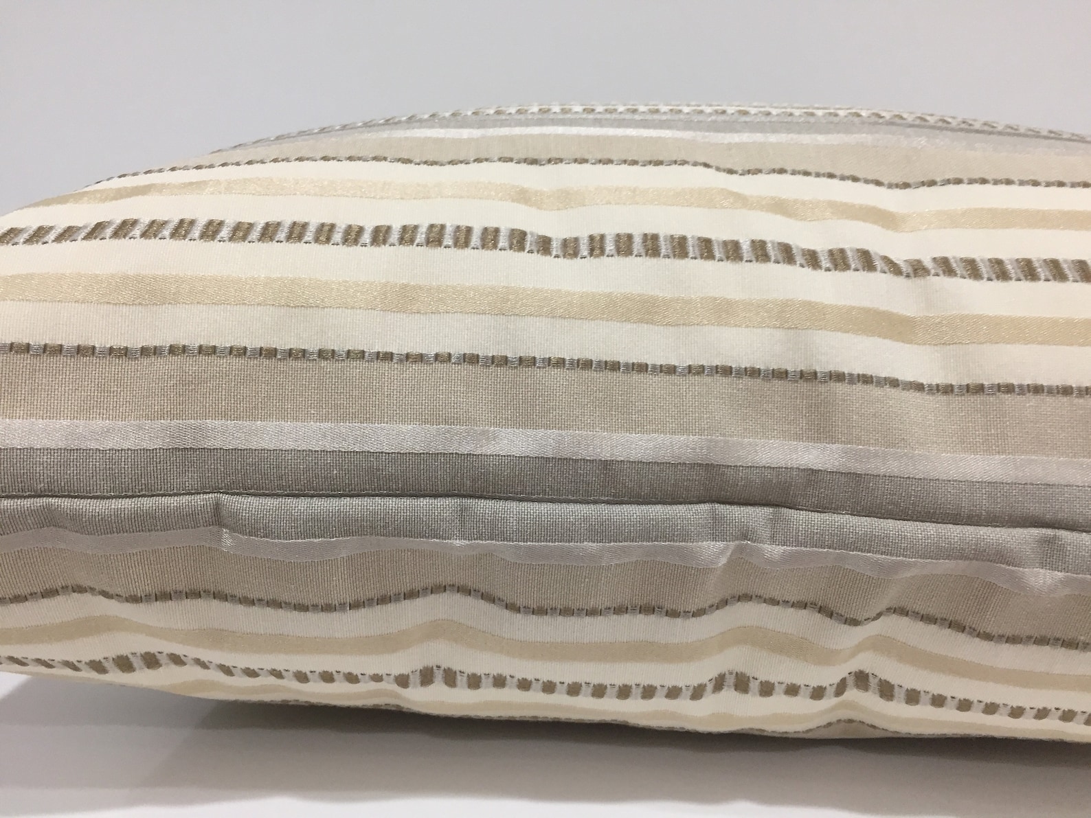 Gray, Beige, Stripe Pillow Cover, Custom Pattern Pillow Cover