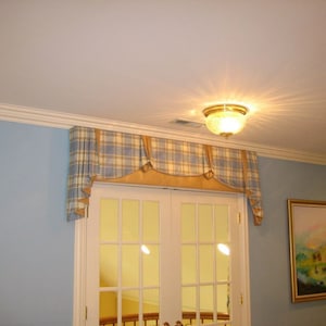 Custom Valances, custom sewing/seamstress services, custom drapery,  custom curtains, custom window treatments,  cafe curtains, your fabrics