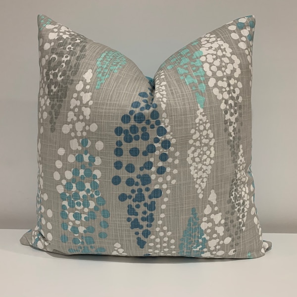 Teal and Gray Throw Pillow Etsy