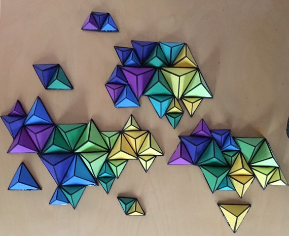 3d Geometric Paper Wall Art Can Be Custom Made And Sized To Etsy How to make wind chime/wall hanging at home, diy room decor,jhumar craft from wool,easy diy craft#windchime #wallhanging #diy===== you can follow us on socia. 3d geometric paper wall art can be custom made and sized to your color scheme