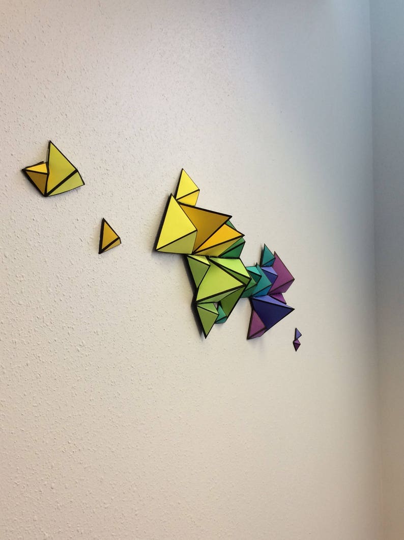 3D Geometric Paper Wall Art Can Be Custom Made and Sized to Etsy
