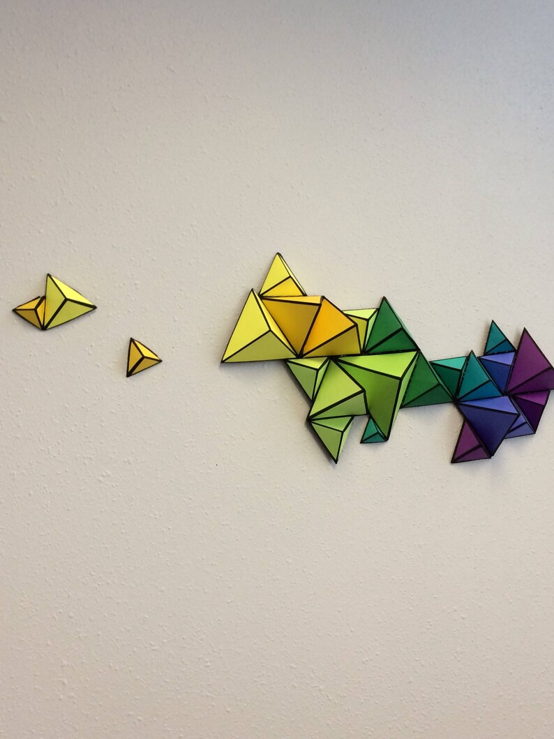 3D Geometric Paper Wall Art can be custom made and sized to Etsy