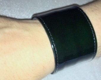 Patent leather bracelet dark green money bracelet wrist wallet purse bracelet money pocket wrist wallet patent leather patent fetish purse strap