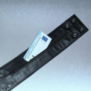 Pulsera de cuero, pulsera de dinero, billetera de muñeca, billetera negra, pulsera para hombre y mujer, escondite de dinero, compartimento secreto, billetera, billetera de muñeca