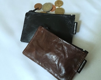 Wallet small pocket wallet Small money wallet Case black brown