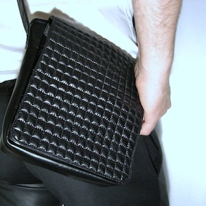 Leather shoulder bag shoulder bag crossbag men&#39;s handbag black leather bag