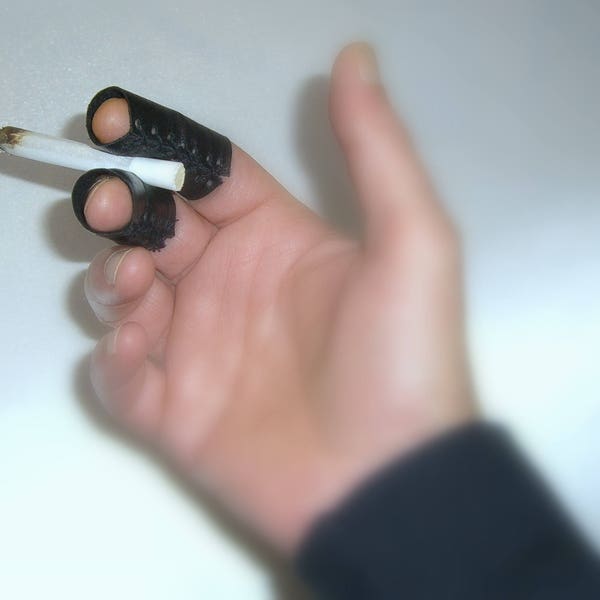 Fingerschutz Lederfingerhut Fingerling ein paar Fingerkappen Fingerhut aus Leder Nikotinschutz Lederkappen Strickutensilien