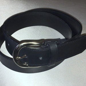 Leather belt black belt 4 cm wide