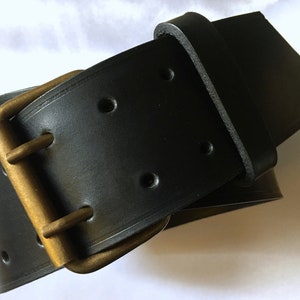 XXL belt leather belt xxl wide black 6 cm wide belt extra wide antique brass - double pin buckle