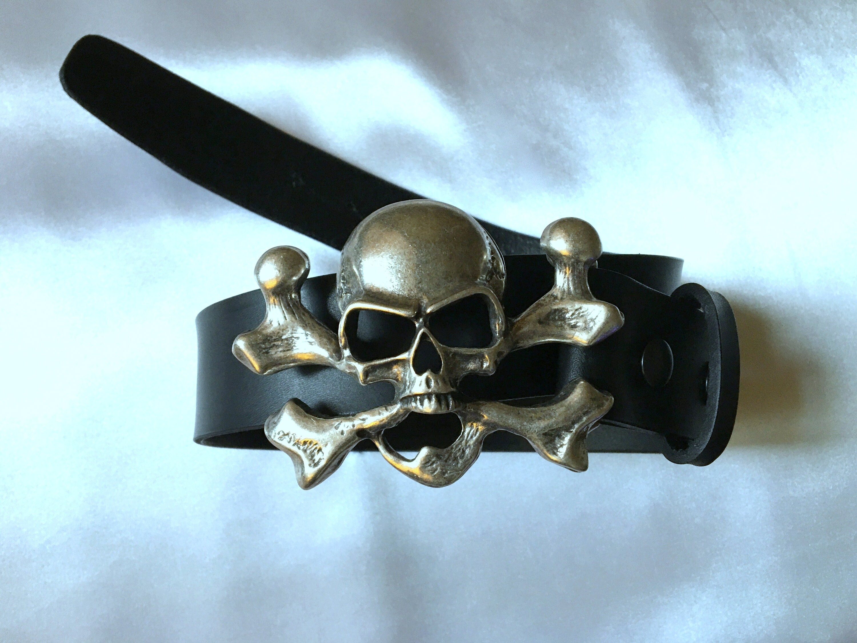 Skull Matte solid brass belt buckle, Dead head human skull solid belt buckle