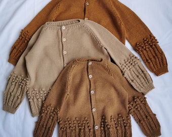 Immediate sale children's cardigans made of merino wool