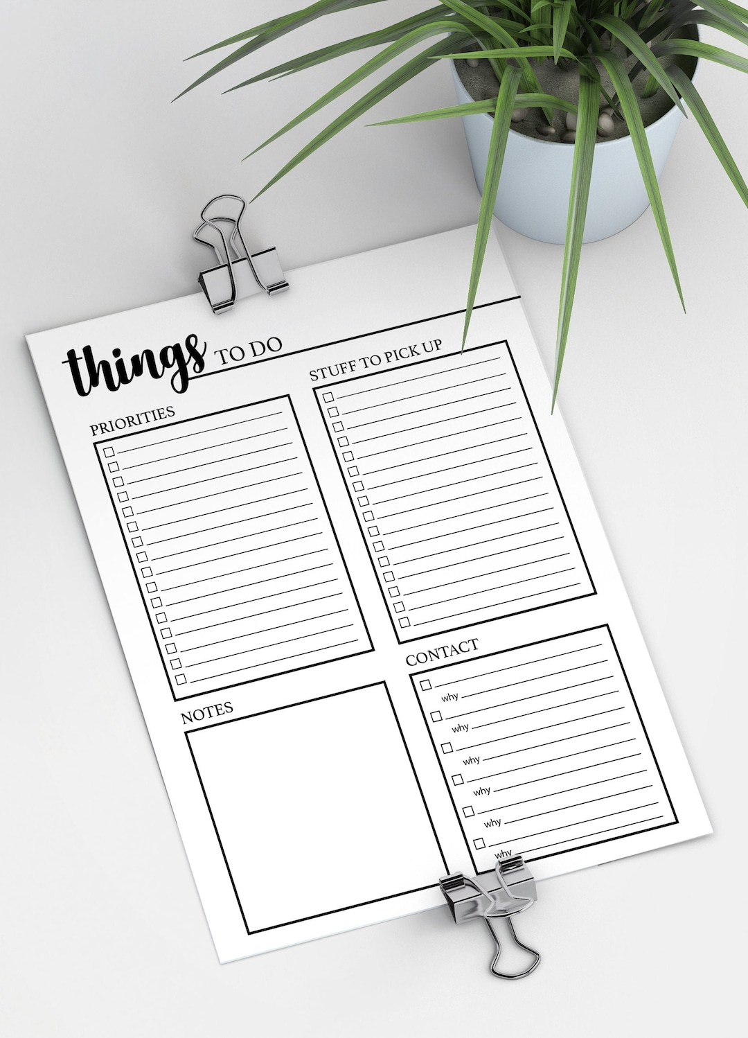Things Todo Printable List 8.5 by 11 Inch Etsy