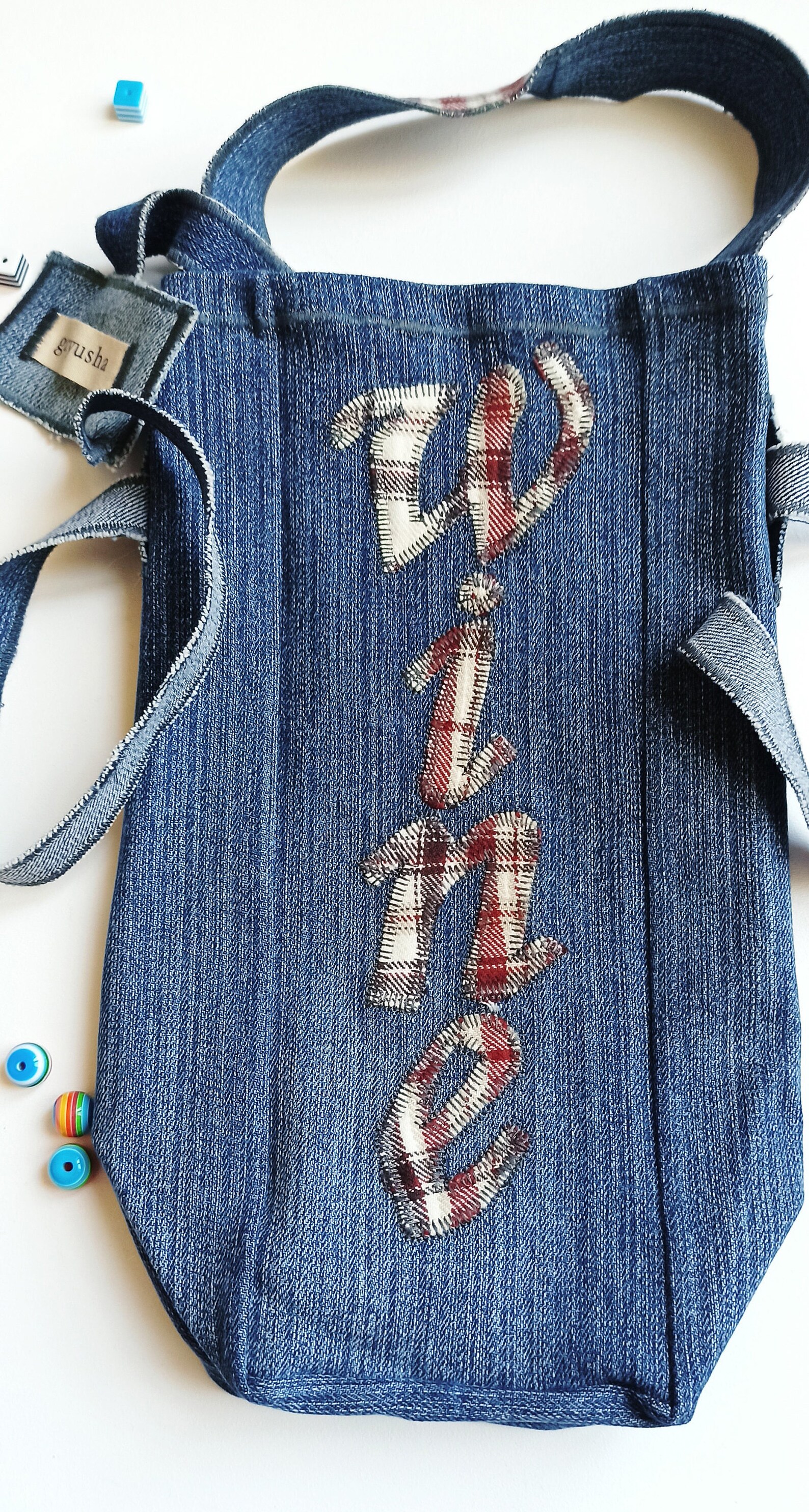 Denim Wine Tote Bag, Denim Bag, Wine Gift Bag, Jeans Wine Bag, Upcycled
