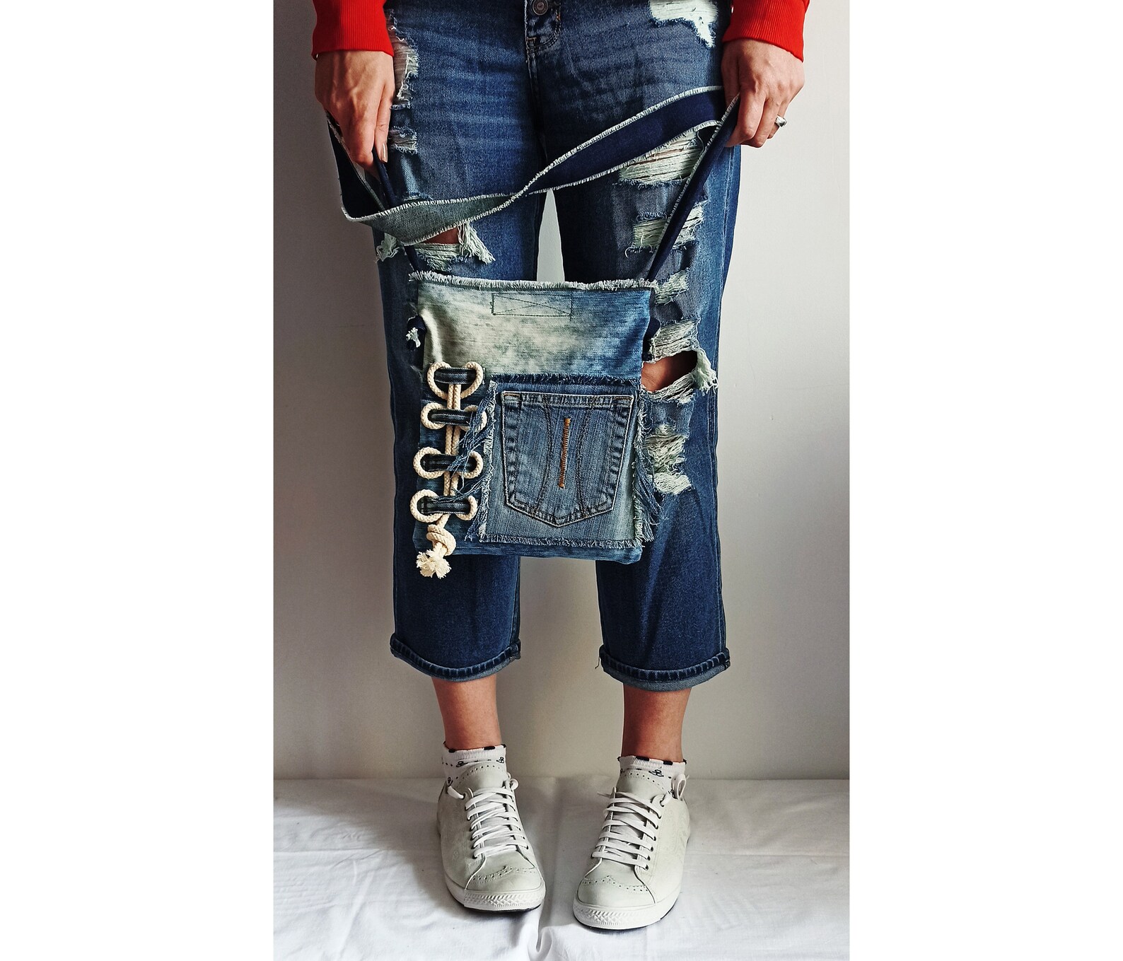 Blue Denim Messenger Bag Denim Bag Crossbody Bags Shoulder Etsy