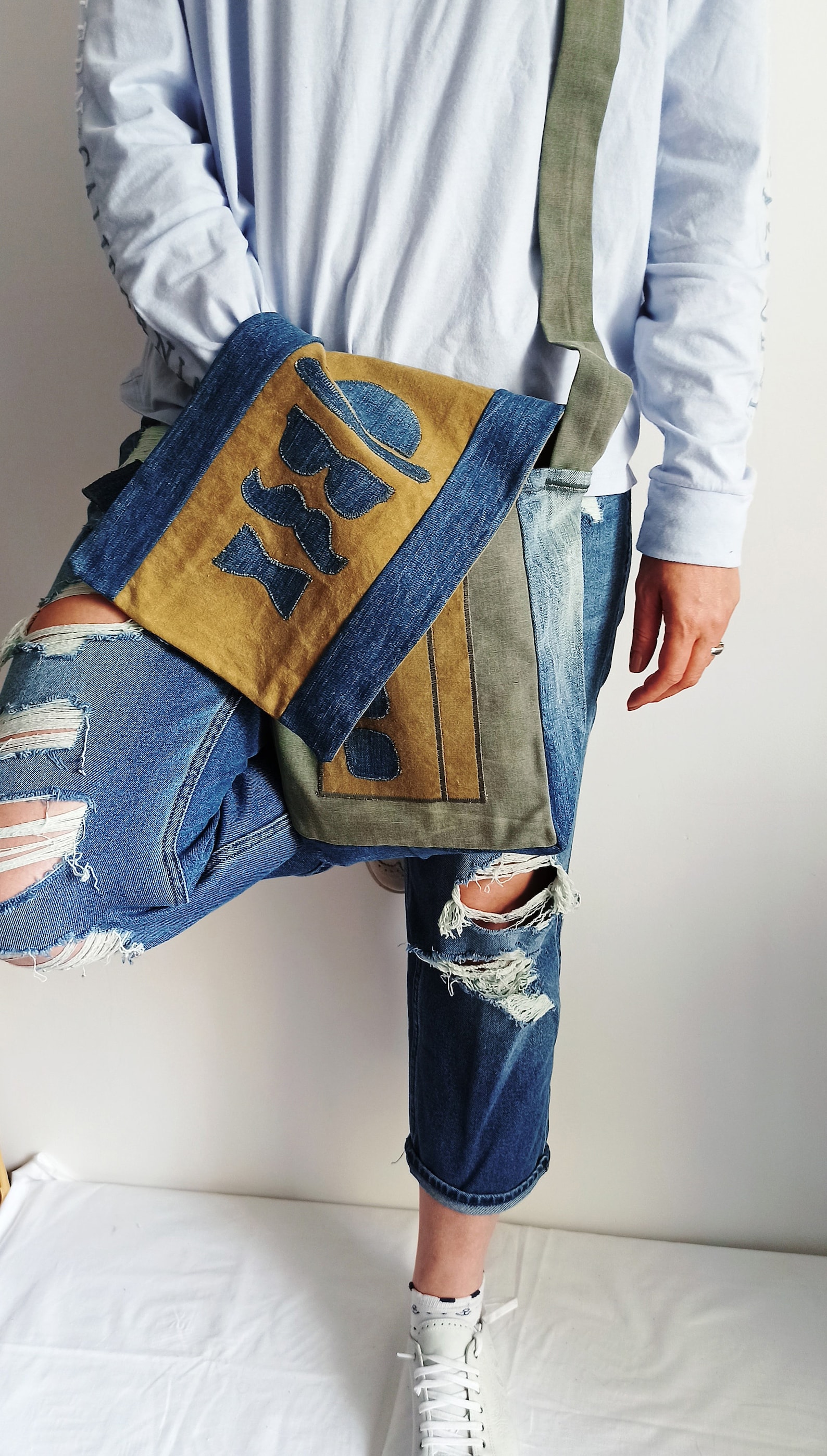 Denim Messenger Bag Denim Small Bag set , Garyusha Denim Bags Design
