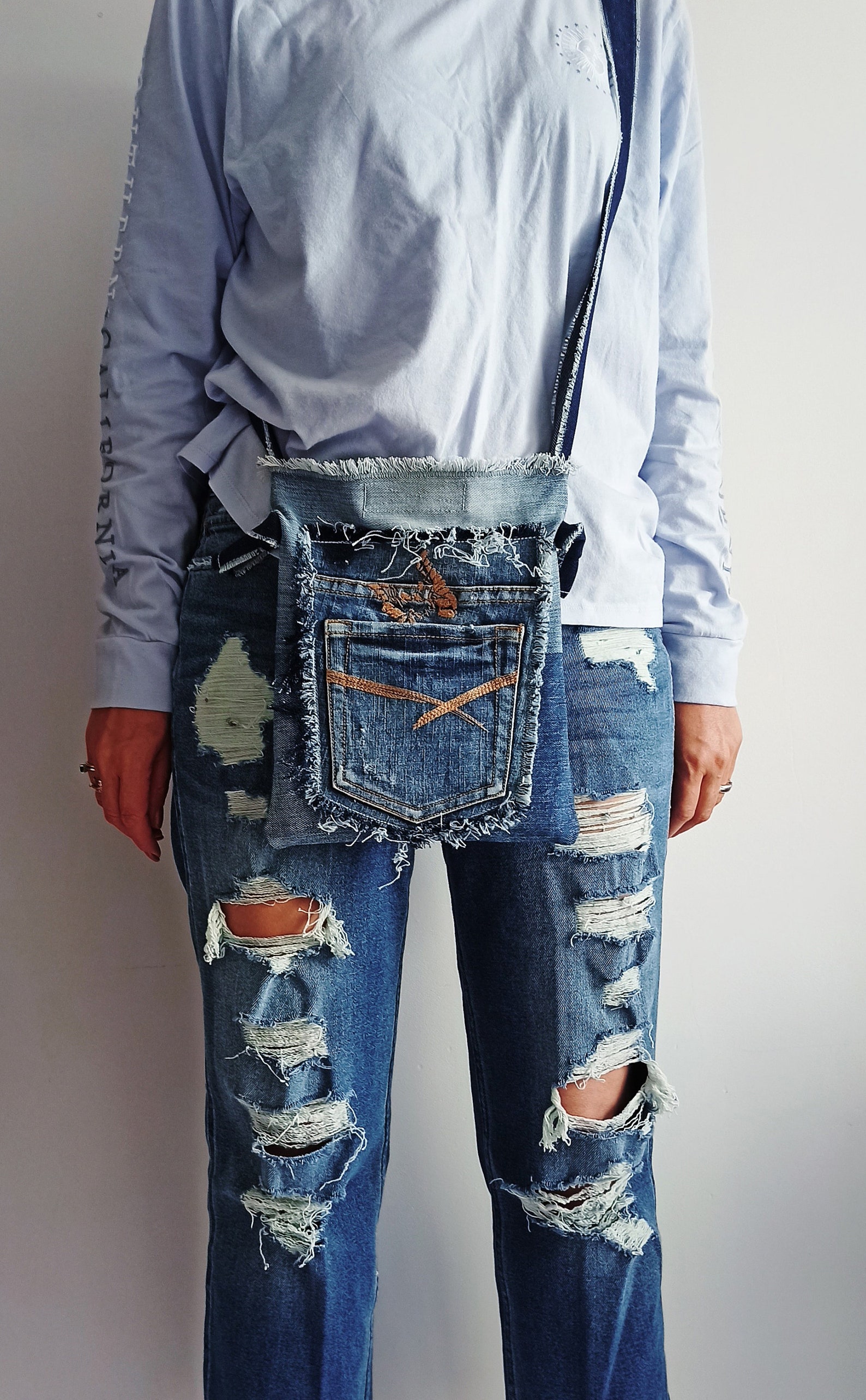 Blue Denim Messenger Bag, Denim Bag, Crossbody Bags, Shoulder Bag