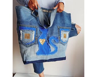 Denim beach big jeans bag, Denim bags, Jeans bag, Large bag, Big bag,  Shopping bags, Beach bags, Hand bags, Shoulder denim bags, Tote bag