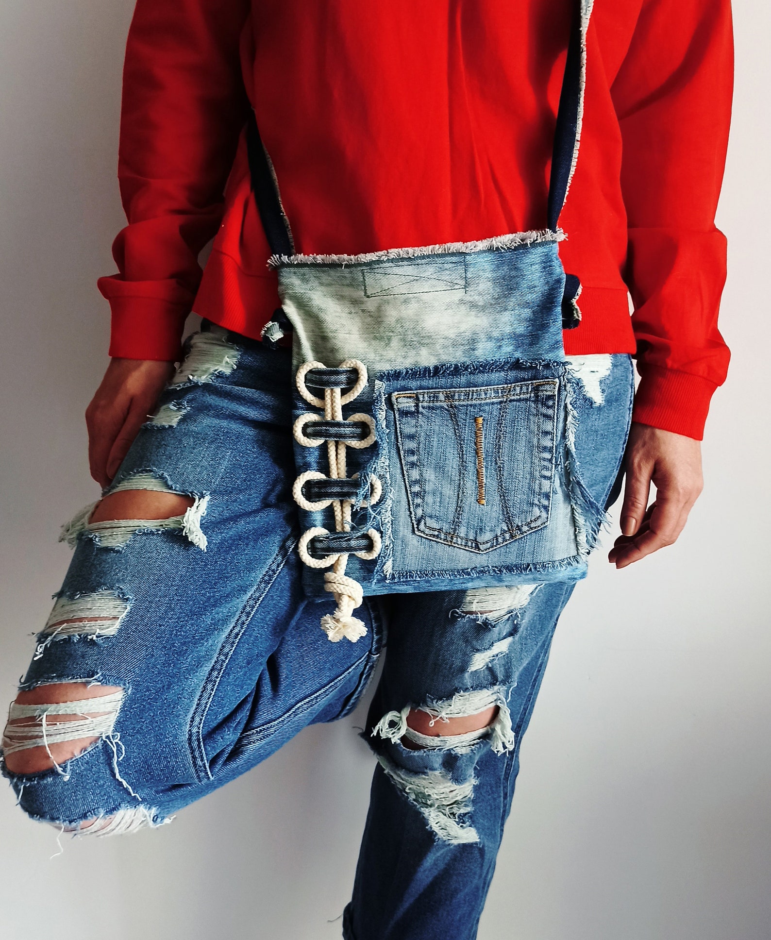 Blue Denim Messenger Bag Denim Bag Crossbody Bags Shoulder Etsy