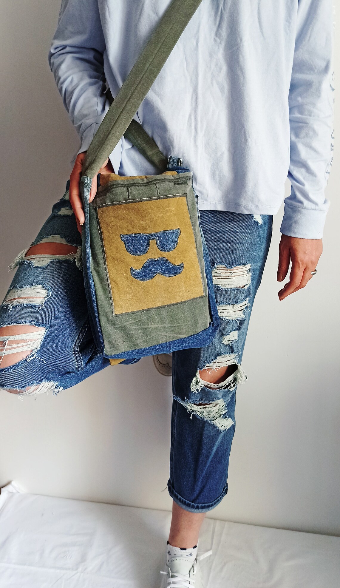 Denim Messenger Bag Denim Small Bag set , Garyusha Denim Bags Design
