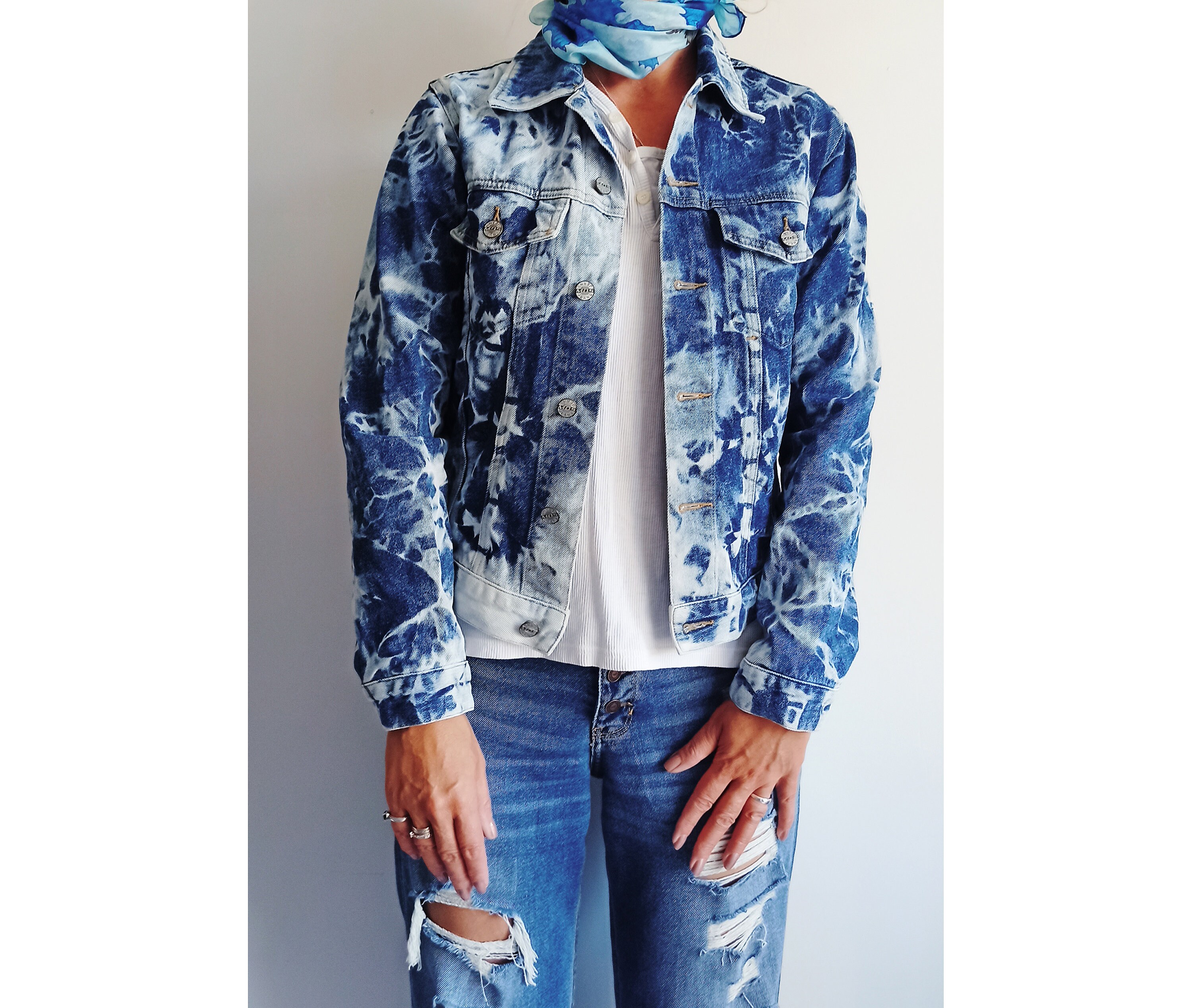 Shibori-bassen denim jacket main image 1