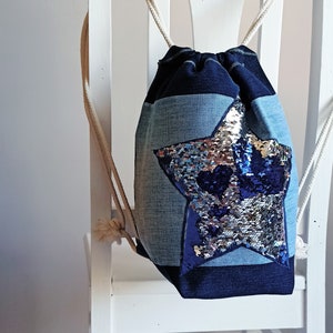 Denim Pailletten Jeans Frauen Rucksack, Denim Rucksack, Jeans Rucksack, tägliche Tasche, Festival Rucksack, Mädchenrucksack, Denim Rucksack, Jeans