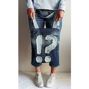 Denim Tote Bag, Denim Bag, Tote Bag, Jeans Bag, Upcycled Denim Bag, Shopping Bag, Handmade Bag