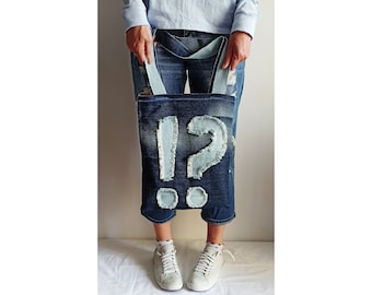 Denim Tote Bag, Denim Bag, Tote Bag, Jeans Bag, Upcycled Denim Bag, Shopping Bag, Handmade Bag