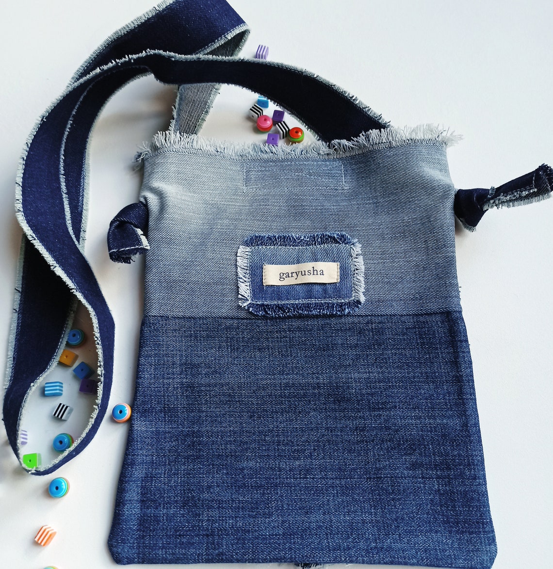 Blue Denim Messenger Bag, Denim Bag, Crossbody Bags, Shoulder Bag