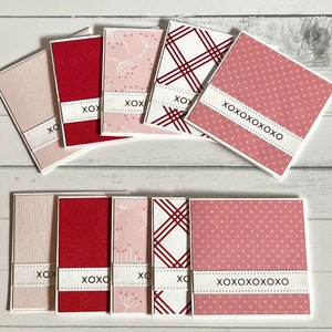 Mini cartes Valentines, mini jeu de cartes, cartes XOXO, ensemble de papeterie, petite papeterie, cartes de sentiment déjouées