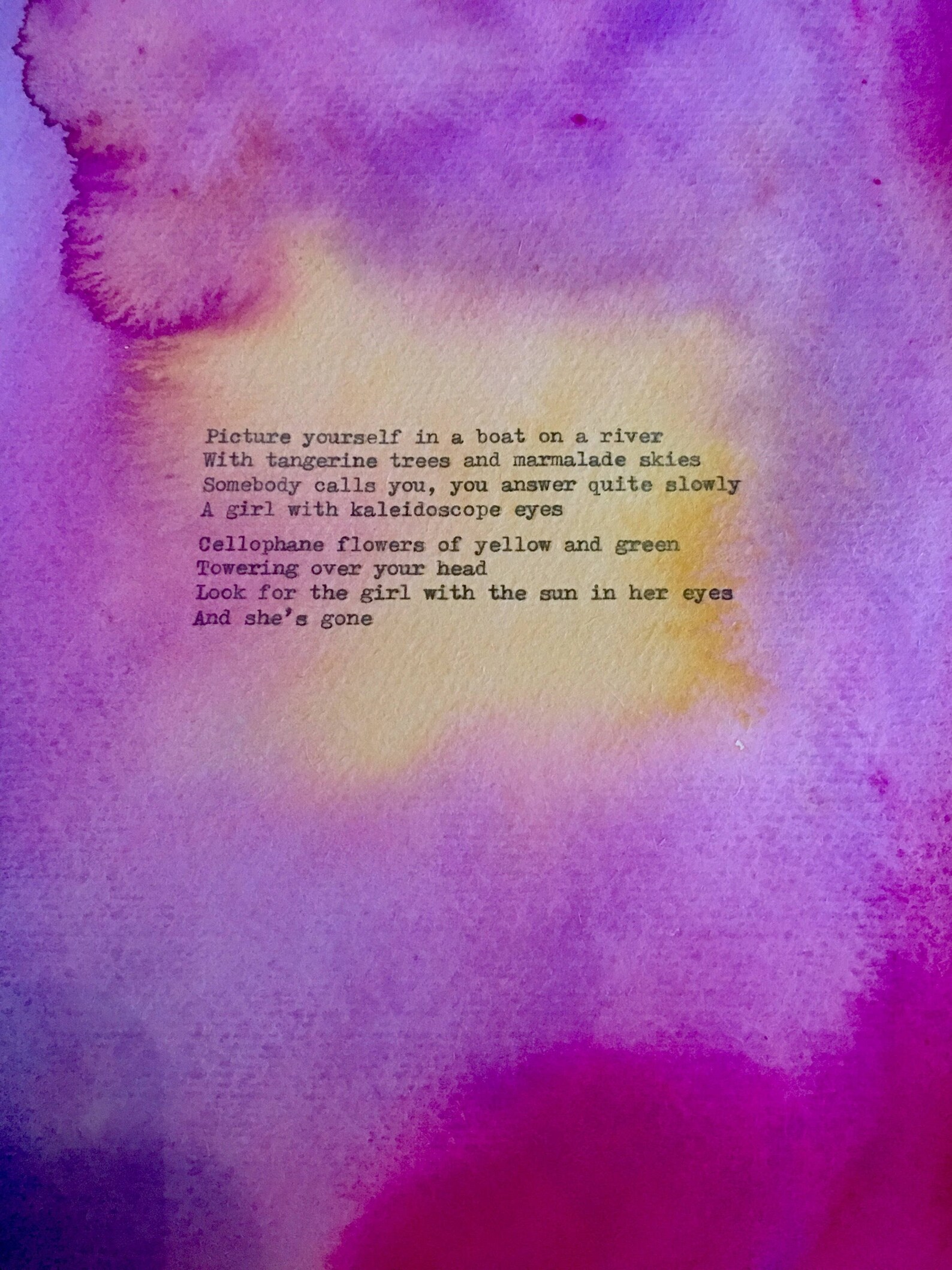 Lucy in the Sky With Diamonds the Beatles Lyrics on Etsy