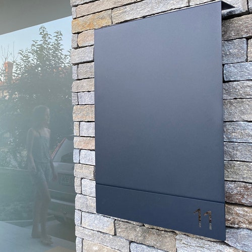 Large Modern Custom Mailbox Wall Mounted Mailbox Locking Etsy